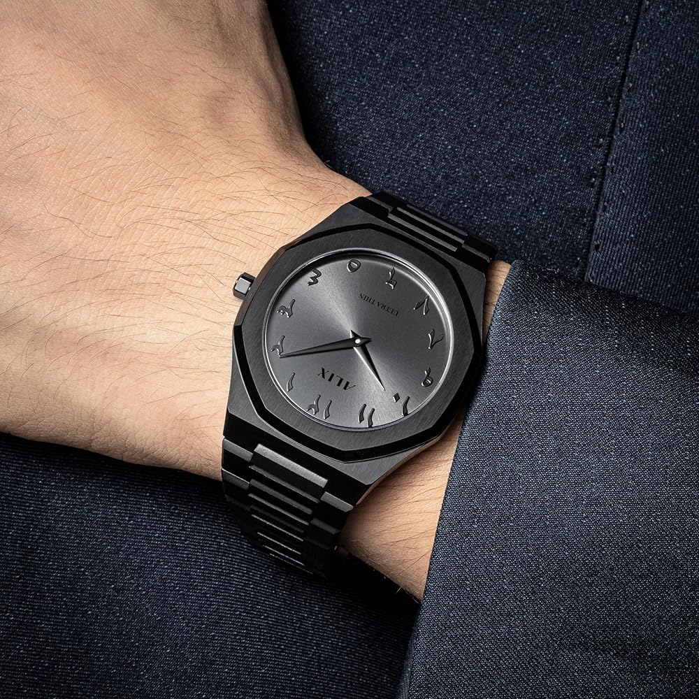 stainless steel arabic watch
